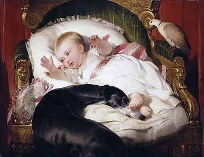 Landseer, Edwin Henry Victoria, Princess Royal, with Eos Sweden oil painting art